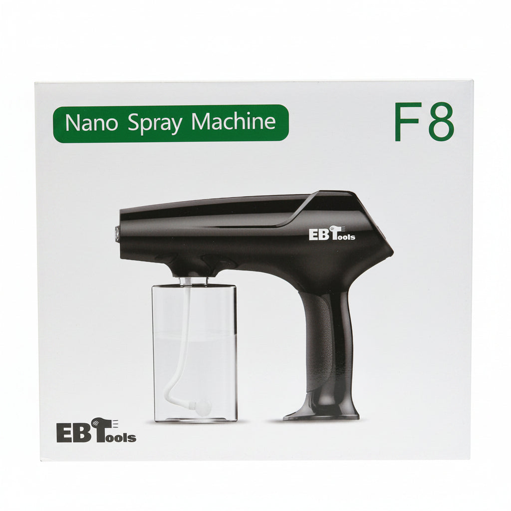 Box of EBT Tools Nano Spray Machine F8 on a white background