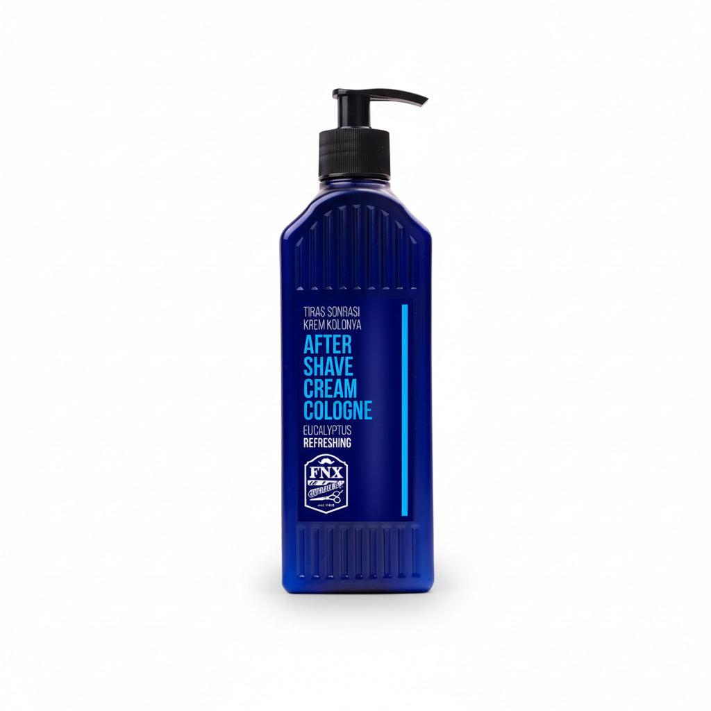 Three bottles of (FNX) After Shave Cream Cologne with pump dispensers.