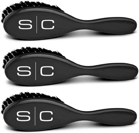 Three black hairbrushes with white 'S/C' text on each, displayed in a row.