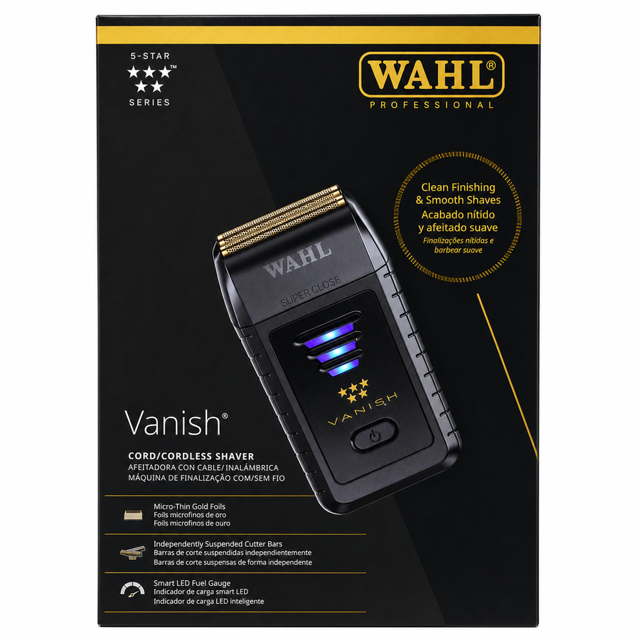 Wahl 5 Star Vanish cordless double foil shaver for barber finishing work