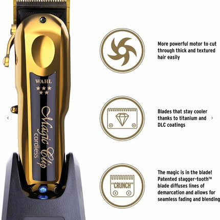 Wahl Professional 5 Star Magic Clip Cordless Clipper - Gold (8148-700)