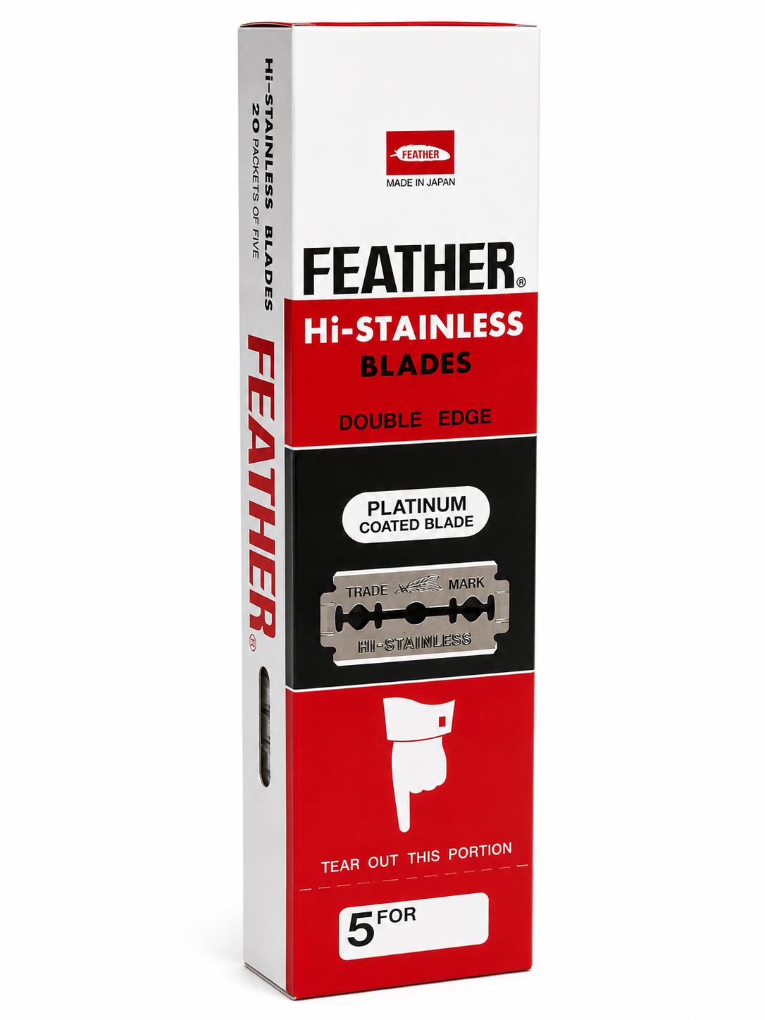 Feather Hi-Stainless Double Edge Razor Blades - 100 Pack