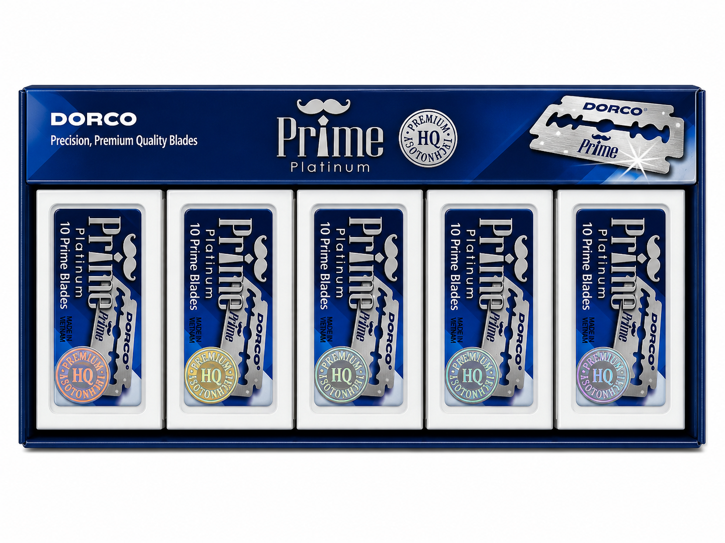 Dorco Prime Platinum Double-Edge Razor Blades - 100 pack